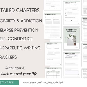 Addiction Recovery Workbook: 85 Worksheets and Trackers, Coping Skills, Relapse Prevention & Sobriety Journal PDF image 5