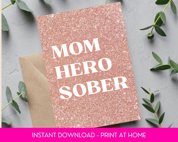 Sobriety Card For Mom, Encouragement And Support Sober Mother.