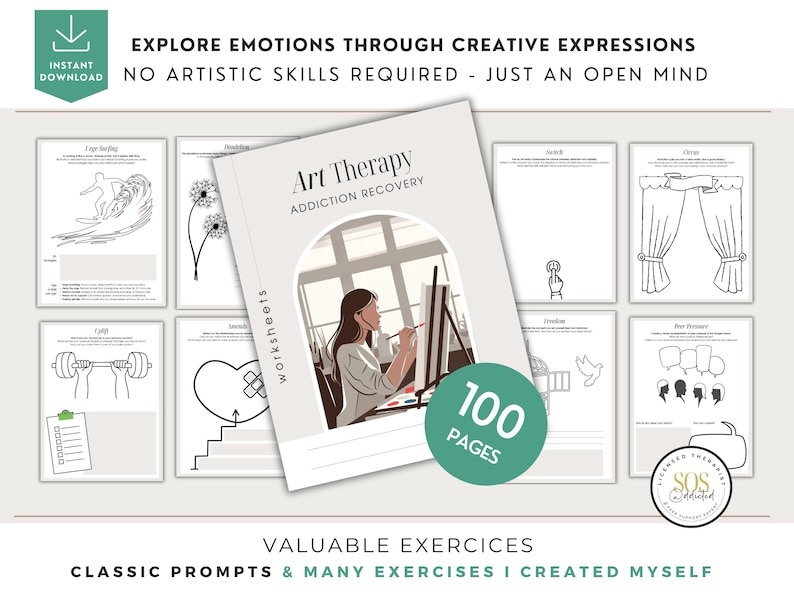 Creativity Through Recovery Worksheet.pdf Art Therapy Worksheets for Addiction Recovery - Printable Substance Use ...