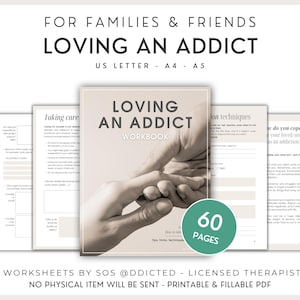 家族や友人のための依存症者を愛するワークブック - 依存症回復カウンセラー向けツール、印刷可能なセラピーワークシート - AA NA Al Anonサポート
