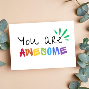 Carta stampabile "Sei fantastico", carta di supporto, motivazione per gli amici, download immediato, regalo di sobrietà digitale per lui e per lei, carta di supporto sobrio