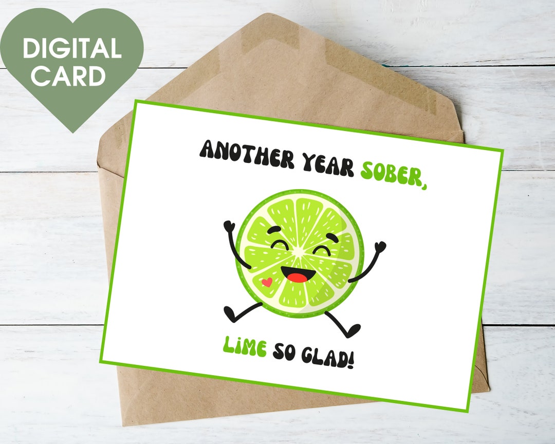 Sobriety Card Printable, Recovery Instant Download, Soberversary, Sober ...