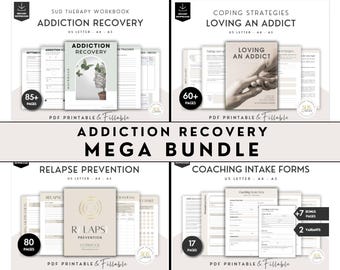 SUD Therapy Workbook Addiction Counselor Intake Forms, Recovery Worksheets, Relapse Prevention Plan, Loving An Addict, Al Anon Family Skills