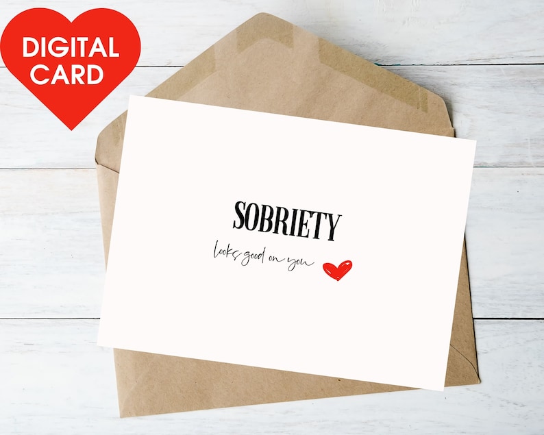 Printable Sobriety Card, Digital Valentines Card, Sobriety Anniversary ...