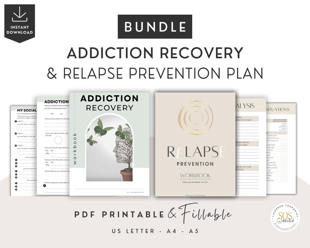 Relapse Prevention Plan and Addiction Recovery Worksheets for Counselor ...