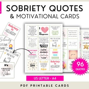 Nüchternheit Zitat Karten, lustige nüchterne Karten für die tägliche Motivation, positive Sprüche, Sucht Genesung Print, druckbares Support Geschenk für Frauen