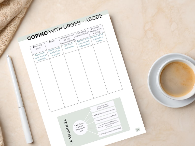 Addiction Recovery Workbook: 85 Worksheets and Trackers, Coping Skills, Relapse Prevention & Sobriety Journal PDF image 2