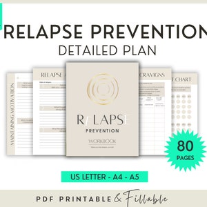 Relapse Prevention Plan Worksheets, Addiction Recovery Counselor Forms, Substance Use, Urge Surfing, Coping Skills, Therapy Resources Tools