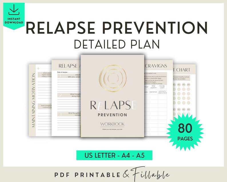Relapse Prevention Plan Worksheets, Addiction Recovery Counselor Forms ...