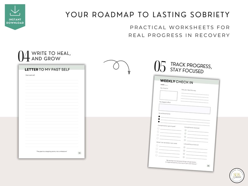 Addiction Recovery Workbook: 85 Worksheets and Trackers, Coping Skills, Relapse Prevention & Sobriety Journal PDF image 7