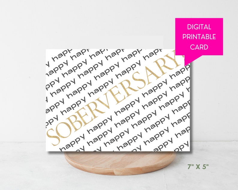 Happy Soberversary Card for Sobriety Anniversary, Digital and Printable ...