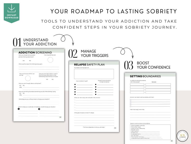 Addiction Recovery Workbook: 85 Worksheets and Trackers, Coping Skills, Relapse Prevention & Sobriety Journal PDF image 6