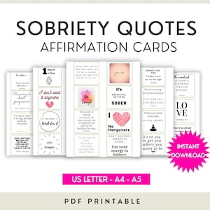 Sobriety Quotes And Affirmation Cards For Addiction Recovery.