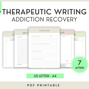 Addiction Recovery Letters, Therapy Worksheets, Theraputic Writing, Substance Use Therapist, Recovery Counselor Resources, Digital Download