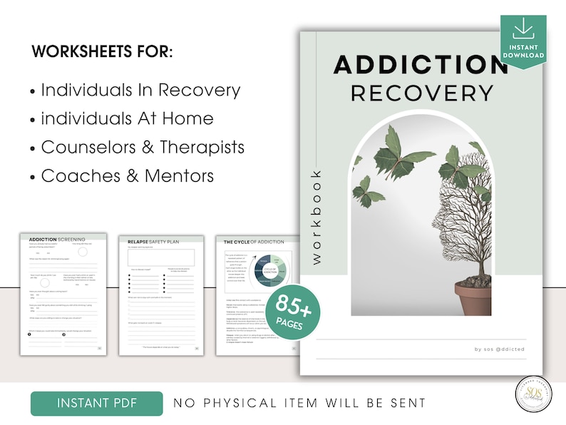 Addiction Recovery Workbook: 85 Worksheets and Trackers, Coping Skills, Relapse Prevention & Sobriety Journal PDF image 4