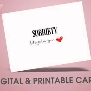 Printable Sobriety Card, Digital Valentines Card, Sobriety Anniversary ...
