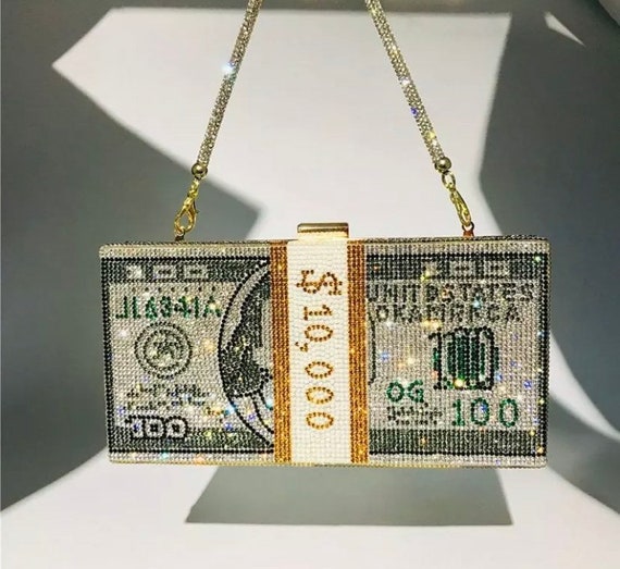 Men's US 100 Dollar Bill Leather Bifold Card Photo Holder Wallet Handbag  Purse