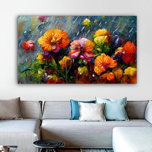 Roses Wall Art Canvas, Floral Wall Decor, Flowers Canvas Print, roses wall decor ,ready to hang canvas print