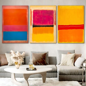 Mark Rothko 3er Set Leinwanddruck, Mark Rothko Wandkunst, Mark Rothko Druck, Abstrakter Kunstdruck, Rothko Reproduktion Poster