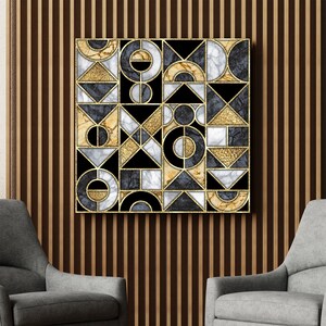 abstract canvas painting, modern abstract art, gold color abstract print, abstract lines wall decor, architectural abstract print