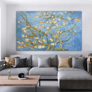 Vincent van Gogh Almond Blossoms Canvas,Poster Art Reproduction, Impressionism Wall Art, Almond Blossom,Van Gogh Print, Flower