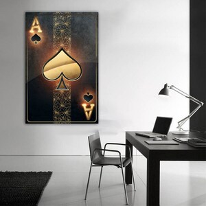 Poker Karte Leinwand Druck, Spielkarten Leinwand Druck, weiße Roulette Karten Leinwand Druck, Spielkarte Leinwand Druck