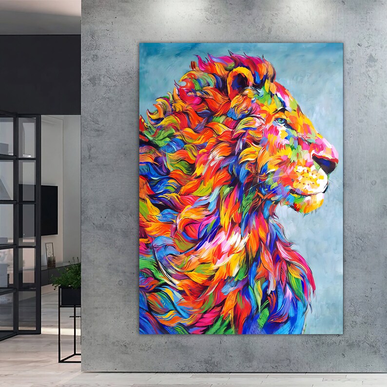 Luxury Lion Graffiti Art Canvas Paintings on the Wall Art - Etsy