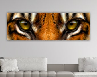 tiger eye canvas painting, tiger panoramic wall decor, tiger portrait