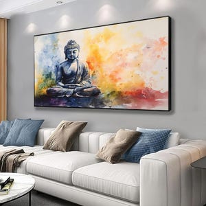 Abstract Buddha canvas wall art Buddha painting print Meditation Decor Religious art Abstract Buddha Modern decor Indian large wall art
