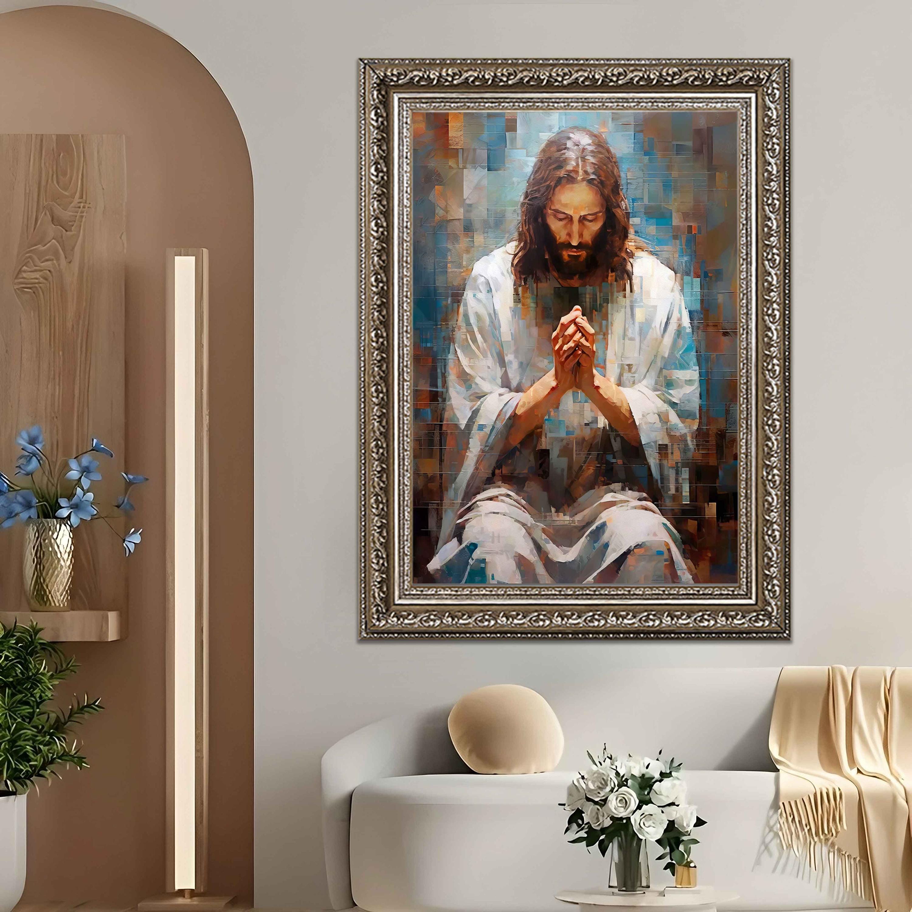 Jesus Christ Canvas Painting, Christian Religious Wall Art, Holy Savior ...