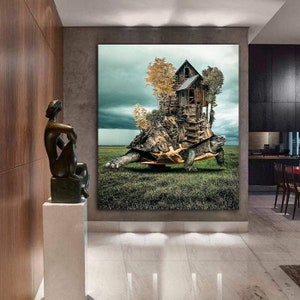 Surrealism canvas painting , Surreal art wall decor , surreal canvas print , artistic canvas painting , ready to hang product
