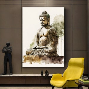Buddha Canvas, Asian Wall Art, Buddha Wall Art, Meditation Canvas, Buddha Poster, Buddhist Print, Meditation Wall Art