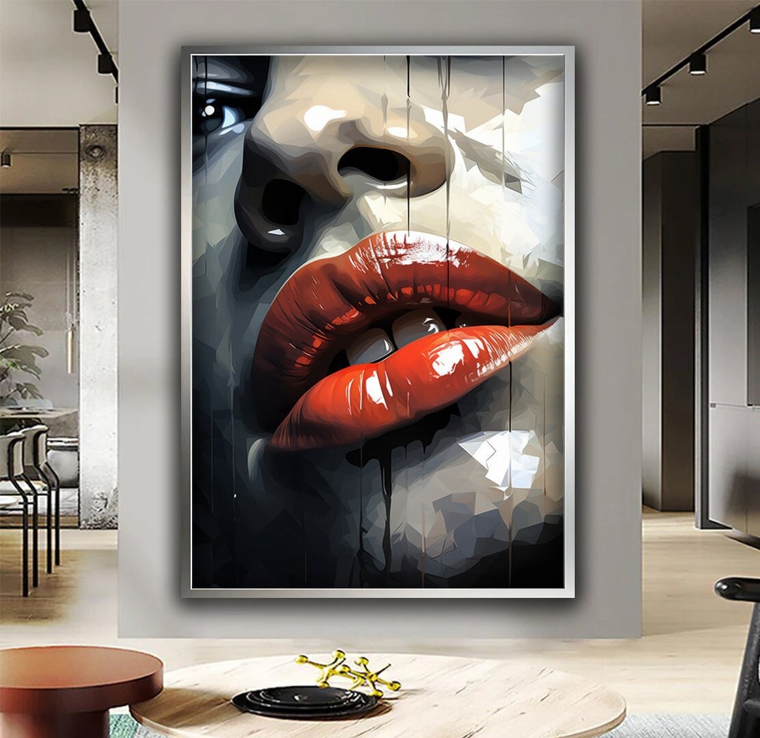 Sexy Woman Canvas, Sexy Woman Wall Decor, Red Lip Canvas Art - Etsy Canada