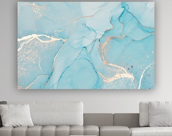 marble Canvas Decor, Modern Artwork, Marble Wall Art Canvas, blue Canvas Print, Luxury Wall Decor, Abstract Canvas
