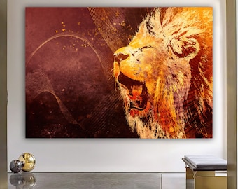 Black And White Lion, Lion Wall Art, Lion Canvas, Lion Wall Decor, Animal Wall Art, Animal Canvas, Lion Photo, Lion Print, Lion
