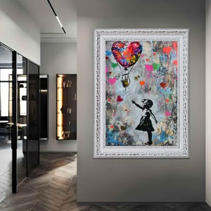 Banksy Balloon Canvas, Balloon Poster, Banksy Art, Wall Art Canvas Design Decor banksy balloon print, pop art banksy print