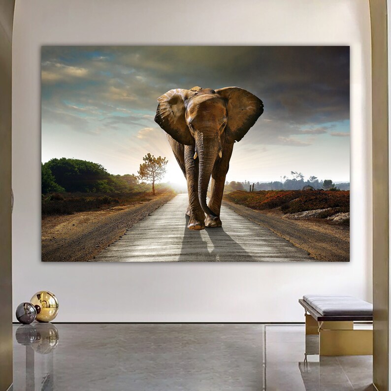 Colorful Elephant Canvas Print, Contemporary Home Decor, Colorful