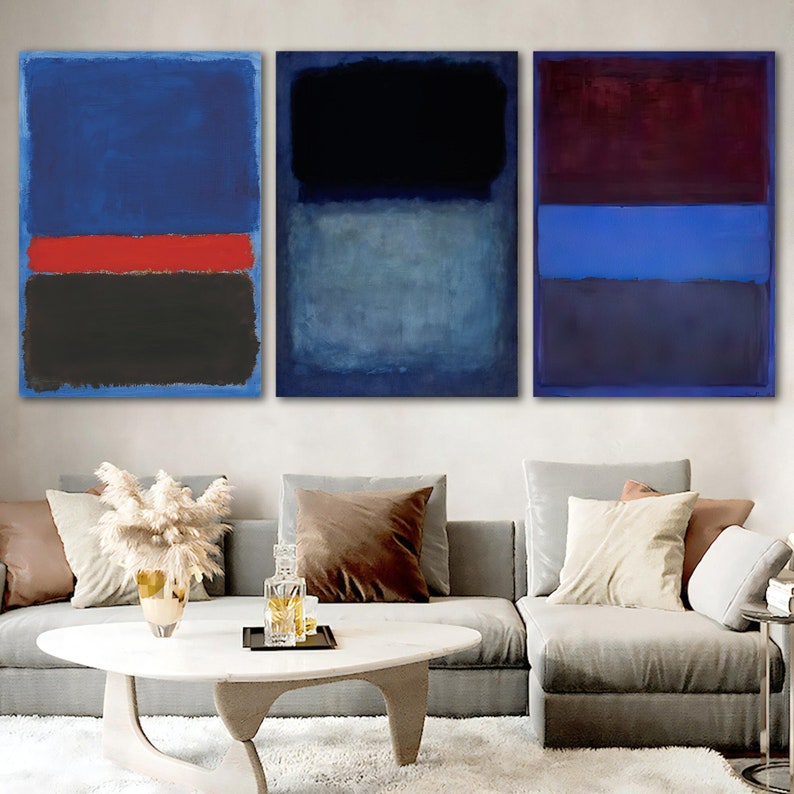 Mark Rothko Set of 3 Prints, Mark Rothko Canvas Wall Art, Gallery Wall ...