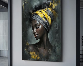 Black Woman Wall Art,  African Woman Art, Female Portrait Print,  Black Girl Wall Art, Black Women Print, ethnic women poster, black art