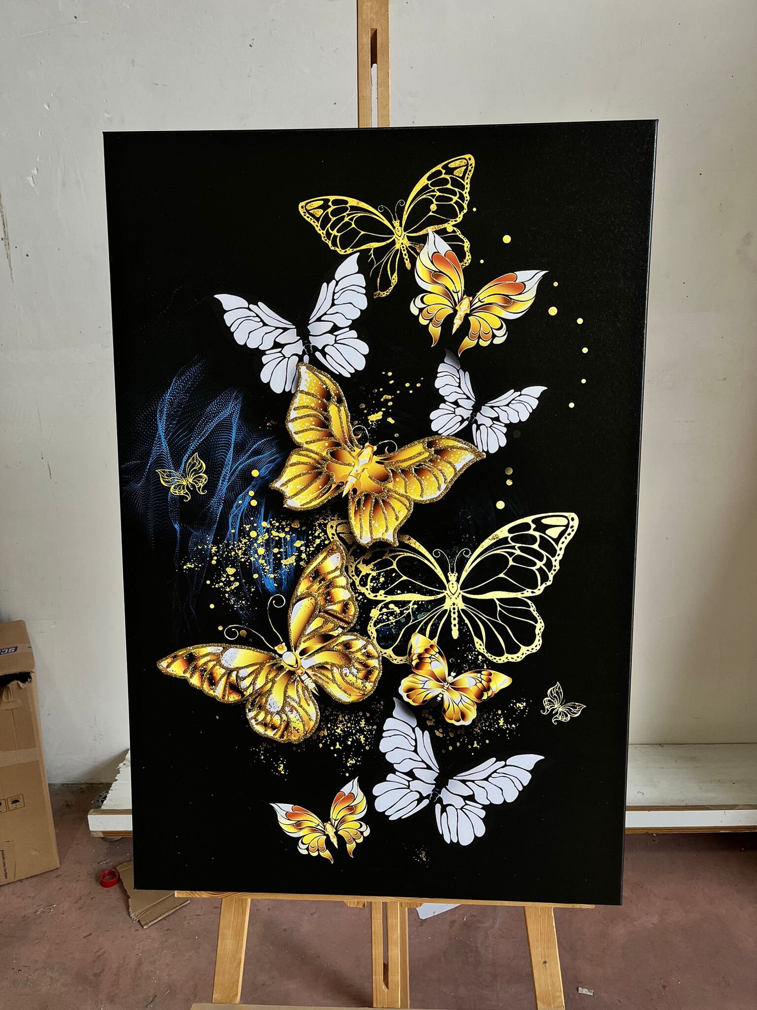 Butterfly canvas painting discount