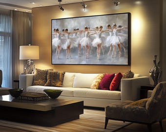 Canvaskunst ballerina's, canvas schilderij ballerina, mooie vrouwen danseres muurdecoratie, muurkunst muziekkamer