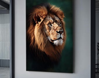 Lion , Lion Painting , Fashion animal Print , Lion Portrait - Fashion lion Art , Contemporary , Animal Art , Animal Painting -,Art Prints