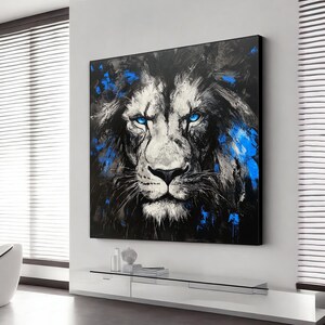 Lion canvas wall art - Lion Painting - Fashion Print - Canvas Art - Lion Portrait - Fashion Art - Contemporary - Animal Art