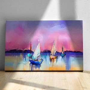 sailboats canvas painting, ships canvas print, boat canvas print, boat wall decor, rowboat , canvas print