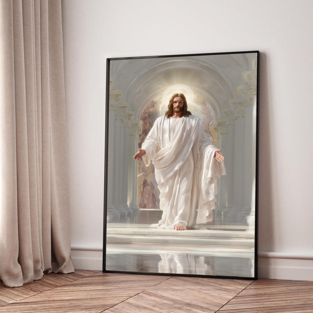Radiant Jesus Christ Canvas Wall Art, Divine Light Religious Decor ...