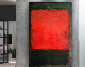Mark Rothko Canvas Painting ,rothko print, Rothko Reproduction, rothko canvas,orange and green Abstract Canvas Wall Art,mark Expressionism