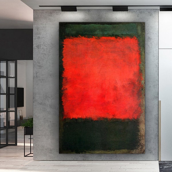 Mark Rothko Canvas Painting ,rothko print, Rothko Reproduction, rothko canvas,orange and green Abstract Canvas Wall Art,mark Expressionism