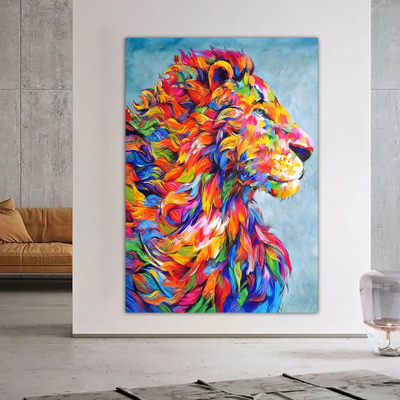 高級ライオングラフィティアートキャンバス絵画壁アートポスターと