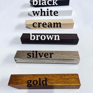 a group of different types of wooden signs
