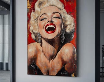 Marilyn Monroe Canvas Print, Marilyn Monroe Poster Print, Marilyn Monroe Wall Art,Monroe Print, Monroe Wall Decor, Monroe Fashion Art